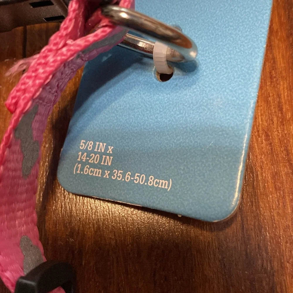 Pink reflective dog collar NWT